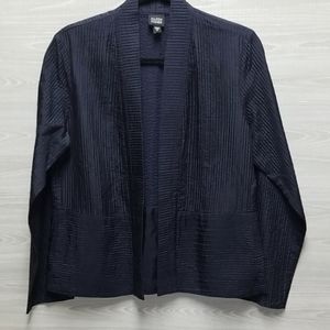 Eileen Fisher Navy 100% Silk Jacket Sz Medium